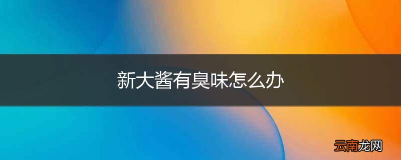 新大酱有臭味怎么办