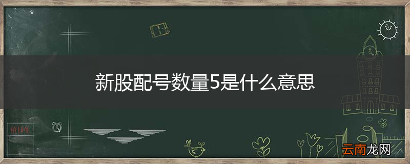 新股配号数量5是什么意思
