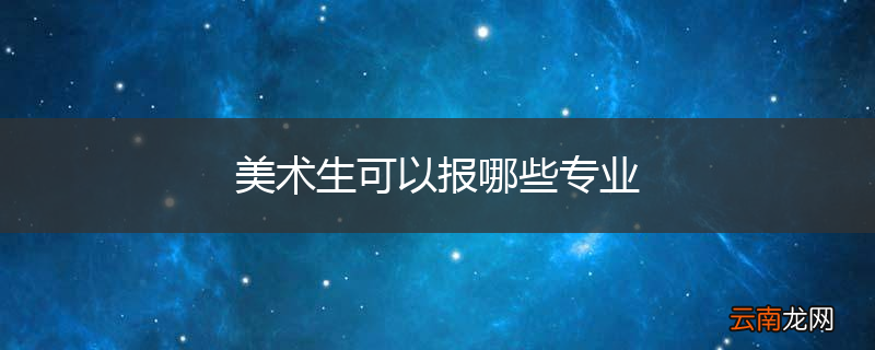 美术生可以报哪些专业