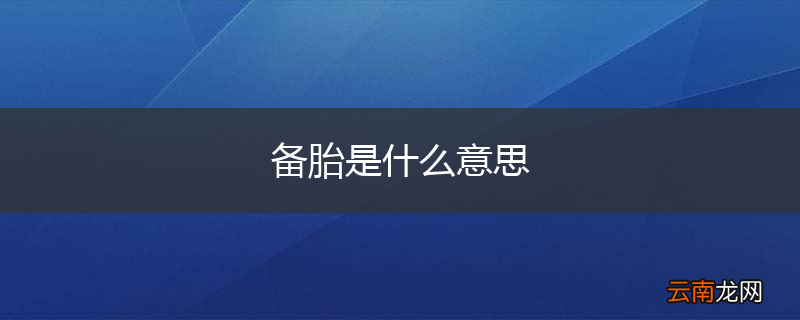 备胎是什么意思