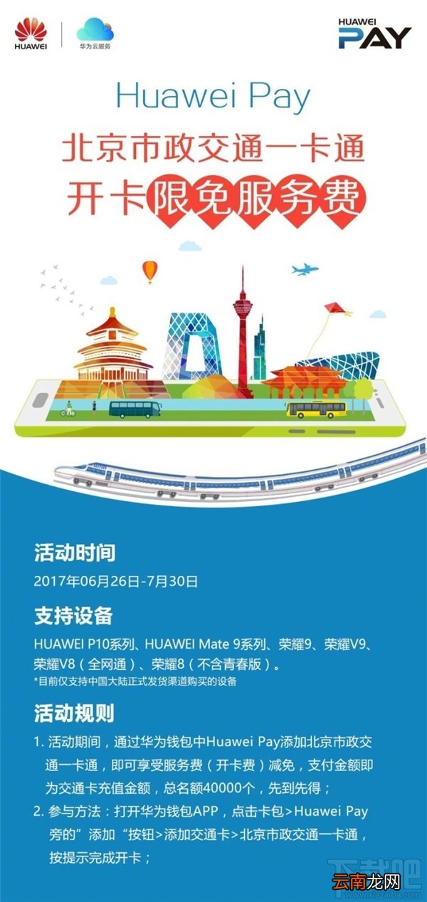 华为手机怎么免费开通北京一卡通？