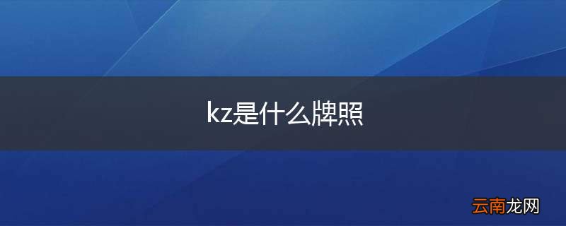 kz是什么牌照