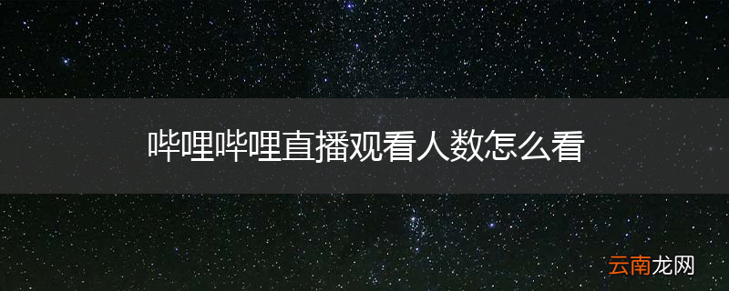 哔哩哔哩直播观看人数怎么看