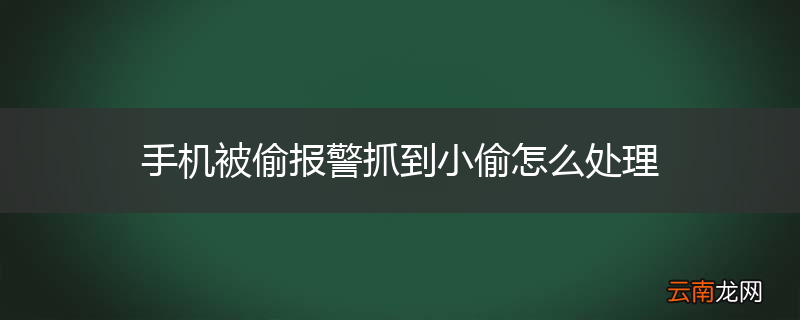 手机被偷报警抓到小偷怎么处理
