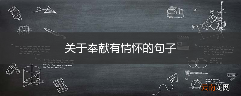 关于奉献有情怀的句子