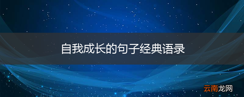自我成长的句子经典语录