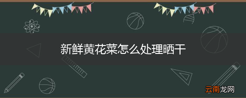 新鲜黄花菜怎么处理晒干