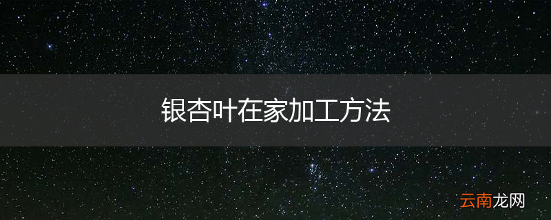 银杏叶在家加工方法