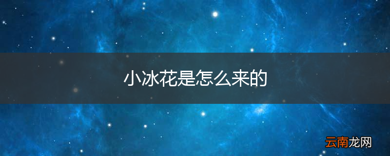 小冰花是怎么来的