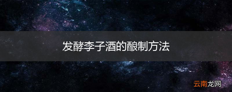 发酵李子酒的酿制方法