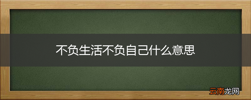不负生活不负自己什么意思