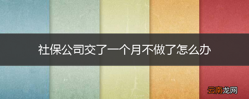 社保公司交了一个月不做了怎么办