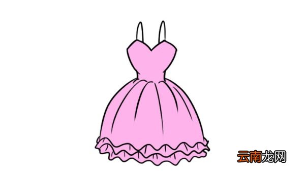 公主裙简笔画晚礼服
