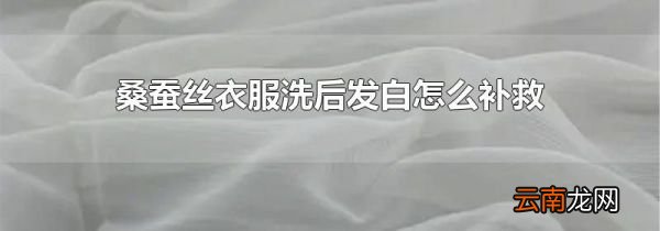 桑蚕丝衣服洗后发白怎么补救
