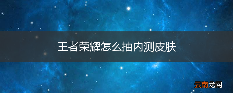 王者荣耀怎么抽内测皮肤