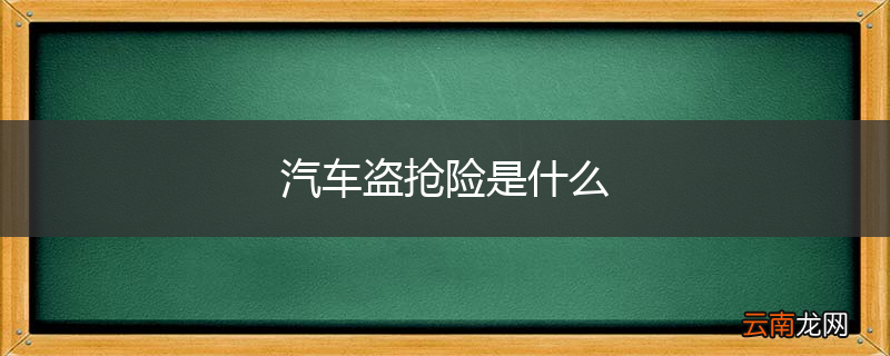 汽车盗抢险是什么