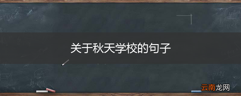 关于秋天学校的句子