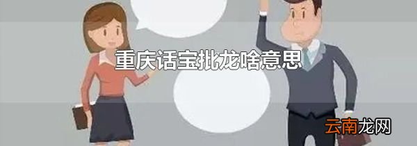 重庆话宝批龙啥意思