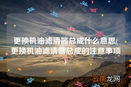 更换机油滤清器总成的注意事项 更换机油滤清器总成什么意思