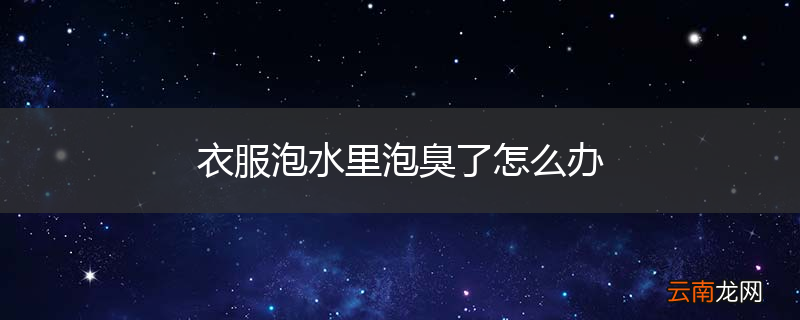 衣服泡水里泡臭了怎么办