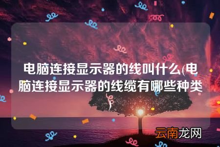 电脑连接显示器的线缆有哪些种类 电脑连接显示器的线叫什么