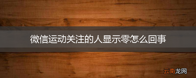 微信运动关注的人显示零怎么回事