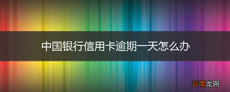 中国银行信用卡逾期一天怎么办