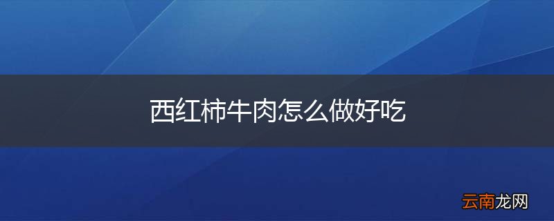 西红柿牛肉怎么做好吃