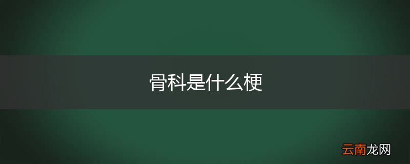 骨科是什么梗