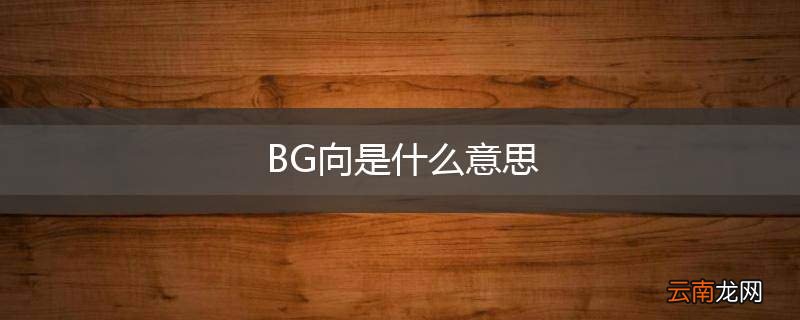 BG向是什么意思