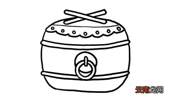 春节敲鼓简笔画