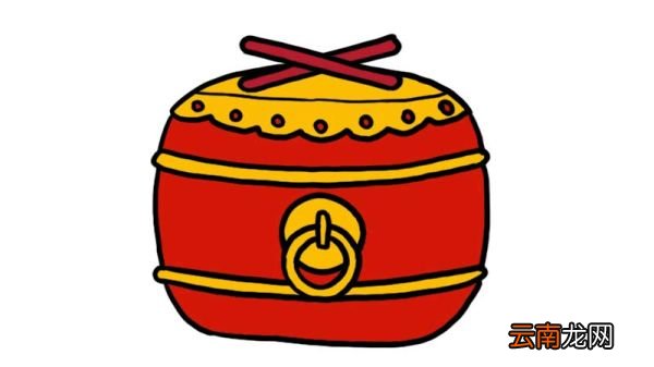 春节敲鼓简笔画