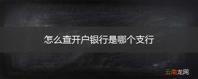 怎么查开户银行是哪个支行