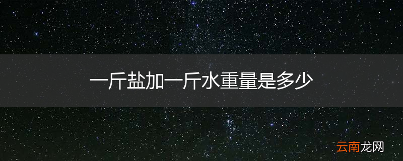 一斤盐加一斤水重量是多少