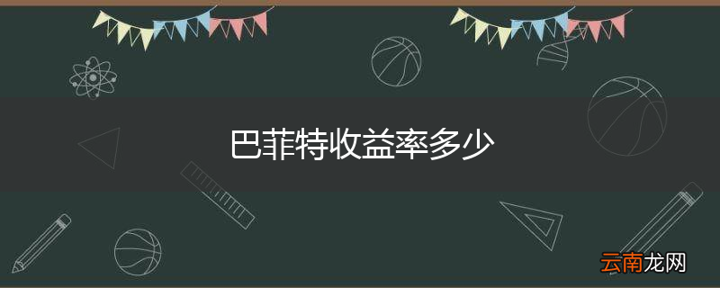 巴菲特收益率多少