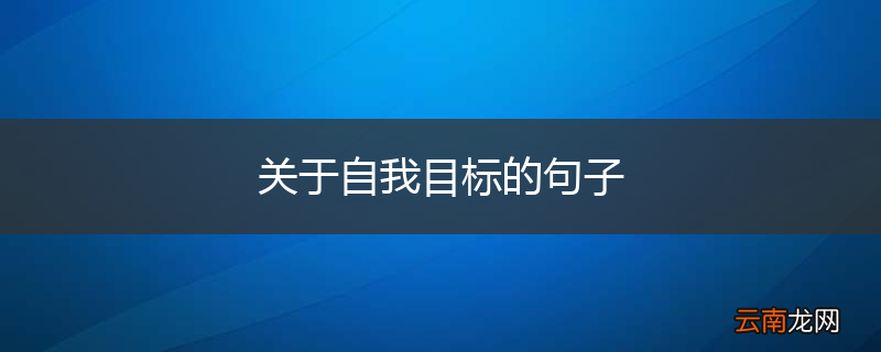 关于自我目标的句子