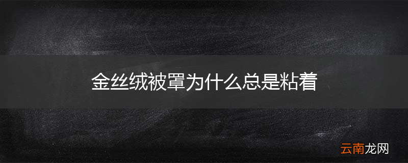 金丝绒被罩为什么总是粘着
