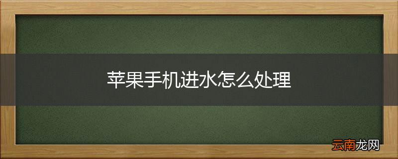 苹果手机进水怎么处理