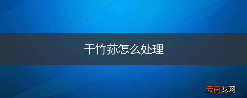 干竹荪怎么处理