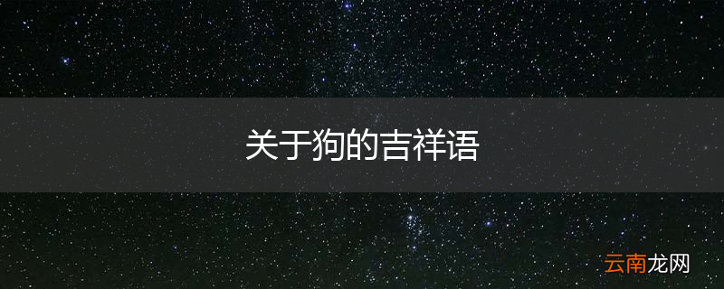 关于狗的吉祥语