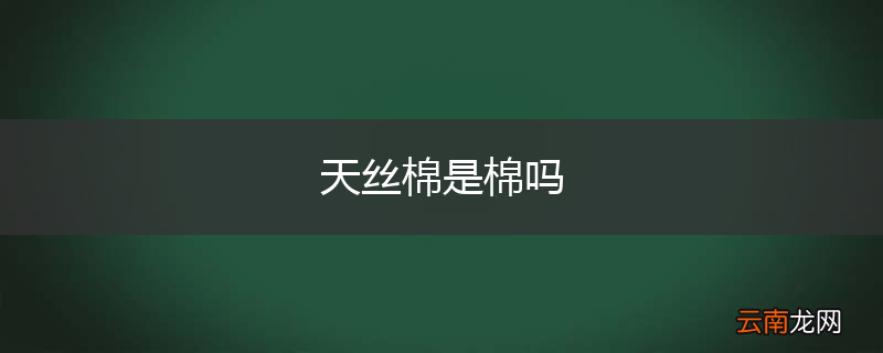 天丝棉是棉吗