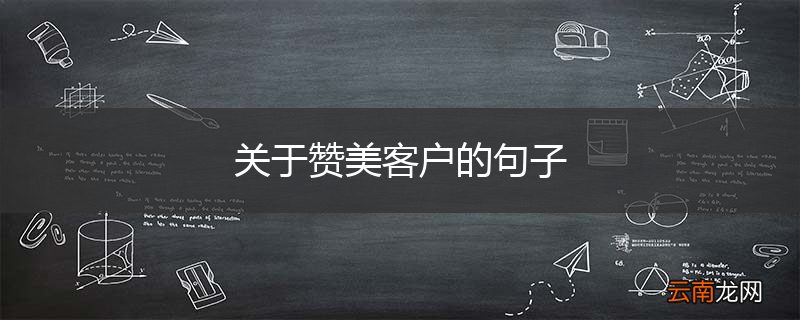关于赞美客户的句子
