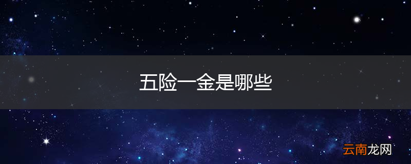 五险一金是哪些