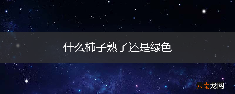 什么柿子熟了还是绿色