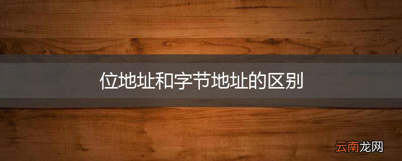 位地址和字节地址的区别