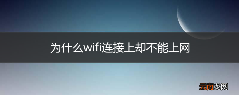 为什么wifi连接上却不能上网