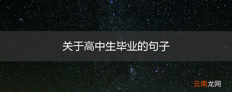 关于高中生毕业的句子