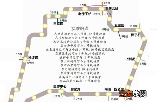 重庆轻轨环线运行路线图 运行时间表 换乘站点