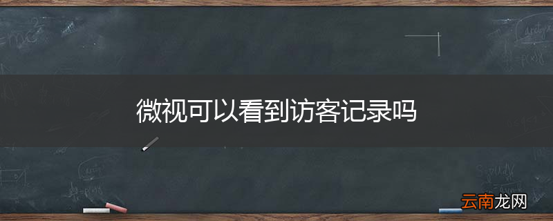 微视可以看到访客记录吗