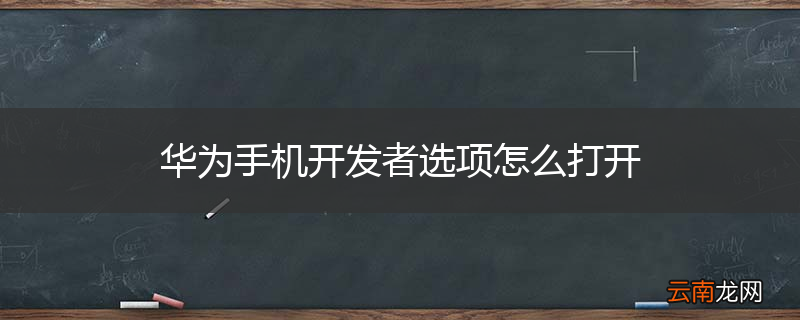 华为手机开发者选项怎么打开